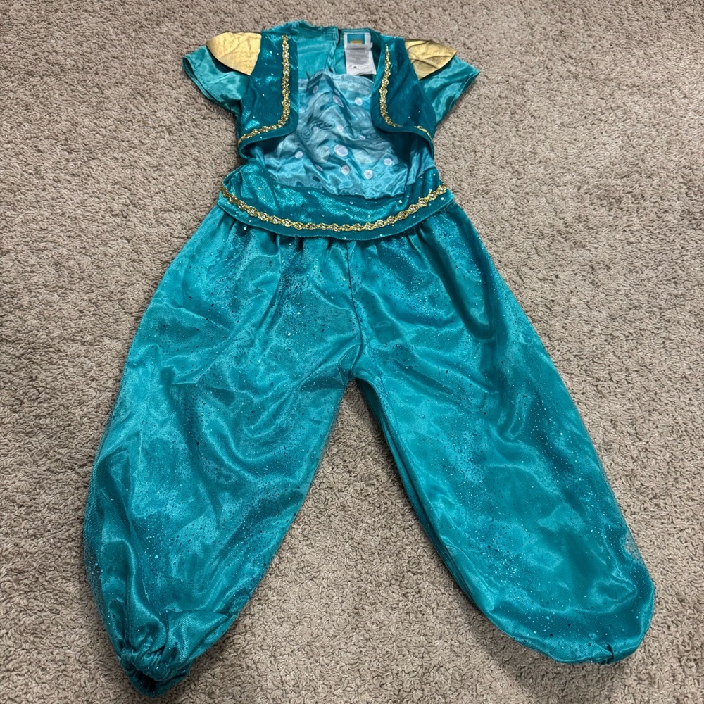 552. Girls Nickelodeon Teal and Gold‎ Kids “Princess Jasmine” Costume (S)